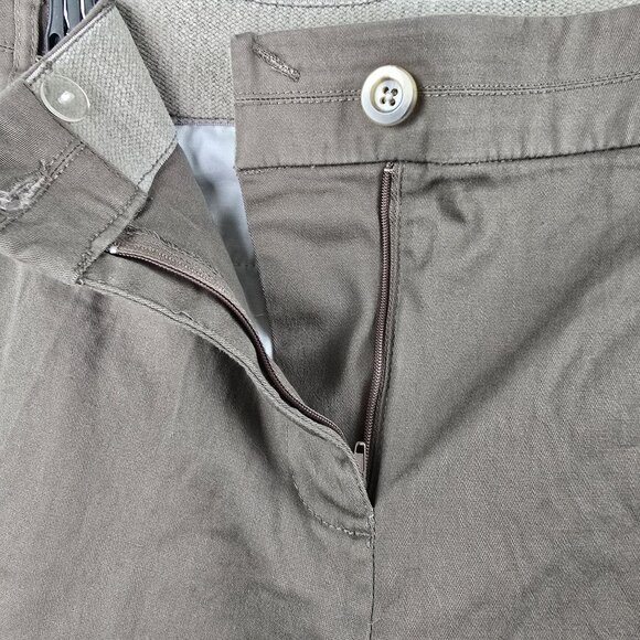 Studio Works Womens 16W Taupe Capris With Lace-Up Detail & Button Closure - Picture 3 of 8
